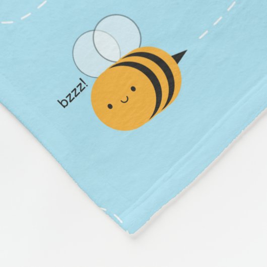 Kawaii Buzzy Hummel-Bienen Fleecedecke (Ecke)