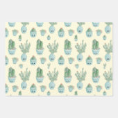 Kawaii Cactus Gift Wrap - Set von 3 Geschenkpapier Set (Vorderseite)