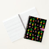 Kawaii Cactus Monogram Black Spiral Notebook Notizblock (Innenseite)