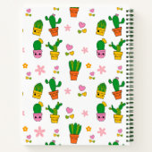 Kawaii Cactus Monogram Spiral Notebook Notizblock (Rückseite)