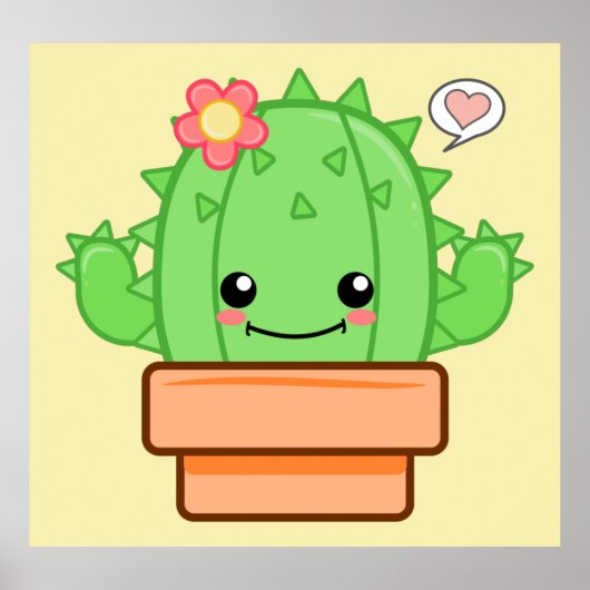 Kawaii Cactus Poster (Vorne)
