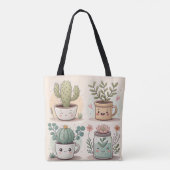 Kawaii Cactus & Succulents Tasche (Rückseite)