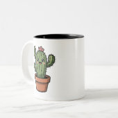Kawaii Cactus Zweifarbige Tasse (Vorderseite Links)