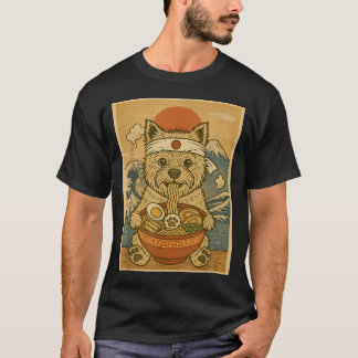Kawaii Cairn Terrier Japanisches Ramen T-Shirt