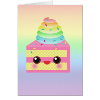 Kawaii Cake Pink Rainbow Sprinkles Fun Dessert