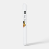 Kawaii Calico Cat Floral Peeking Art iPhone Hülle (Linke Seite)