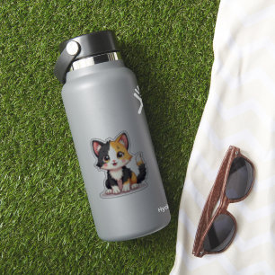 Kawaii Calico Cat Sticker - Niedliches Haustier Ar