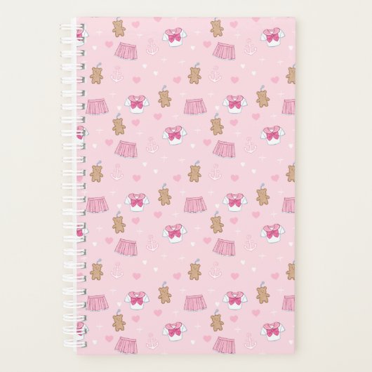 Kawaii Campus Preppy Pink Planner Planer (Vorderseite)