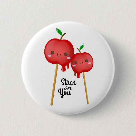 Kawaii Candy Apples Paare stecken zusammen Button (Vorderseite)