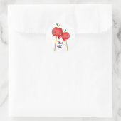 Kawaii Candy Apples Paare stecken zusammen Runder Aufkleber (Tasche)