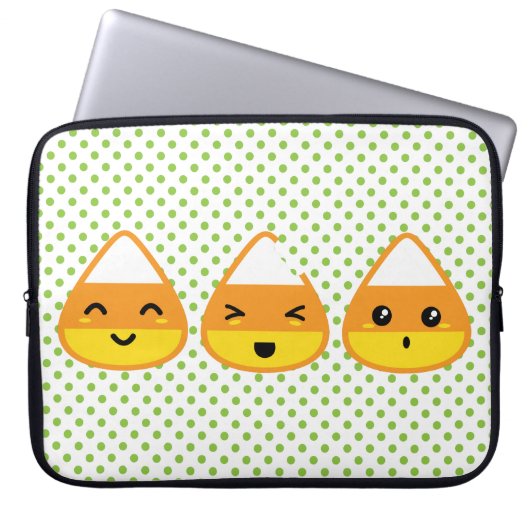 Kawaii Candy Corn Laptop Sleeve (Vorderseite)