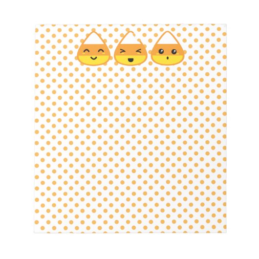 Kawaii Candy Corn Notepad Notizblock (Vorderseite)