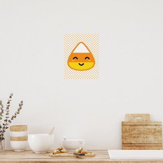 Kawaii Candy Corn Poster Print (Küche)