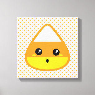 Kawaii Candy Corn Wrapped Canvas Leinwanddruck