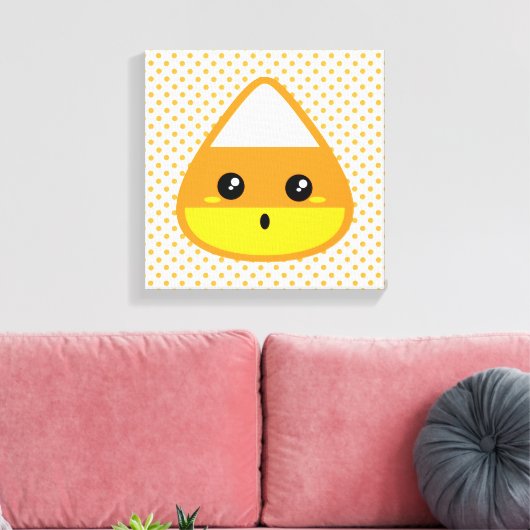 Kawaii Candy Corn Wrapped Canvas Leinwanddruck (Insitu (Wohnzimmer))