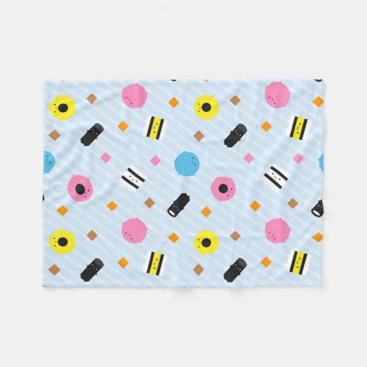 Kawaii Candy Licorice Allsorts Fleecedecke (Vorderseite (Horizontal))