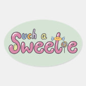 Kawaii Candy Themed Motif Ovaler Aufkleber (Vorderseite)