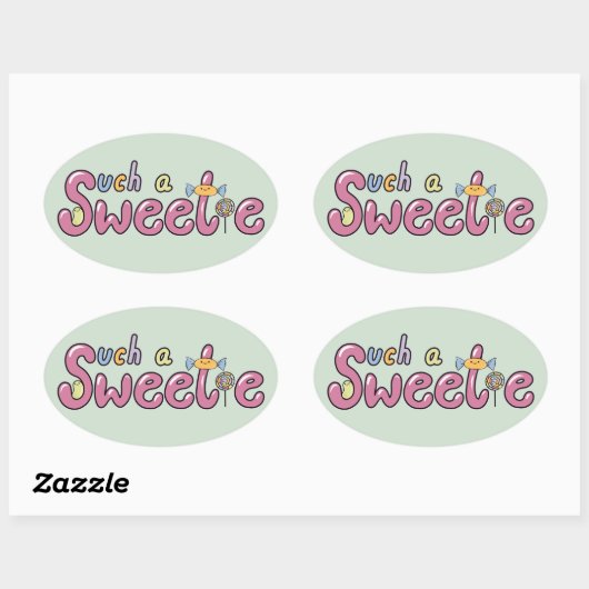 Kawaii Candy Themed Motif Ovaler Aufkleber (Blatt)