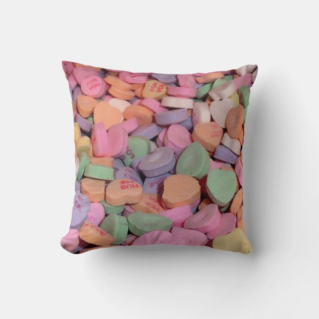 Kawaii Candy Valentine Conversation Hearts Kissen (Vorderseite)