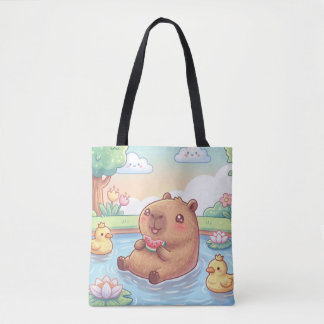 Kawaii Capy in einem Teich Tasche