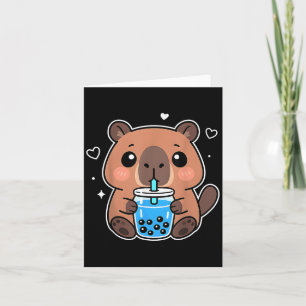 Kawaii Capybara Boba Getränk Japan Süße Anime Kapp Karte