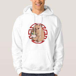 Kawaii Capybara Eating Ramen Noodles Anime Hoodie