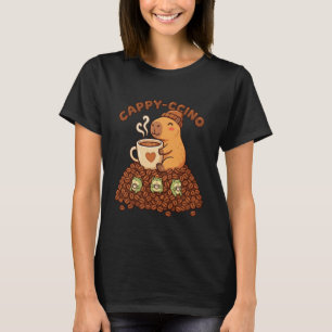 Kawaii Capybara Kaffee Wortspiel Cappy-ccino Frösc T-Shirt