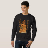 Kawaii Capybara Pyramid Anime Japanese Letters Cut Sweatshirt (Vorne ganz)