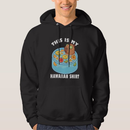 Kawaii Capybara Spa Pool Hawaiian Tropical Fruit B Hoodie (Vorderseite)