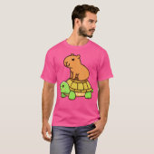 Kawaii Capybara und Turtle Backpack T-Shirt (Vorne ganz)
