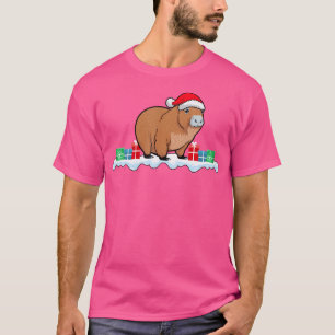 Kawaii Capybara Weihnachtsmannmütze Capybara Lover T-Shirt
