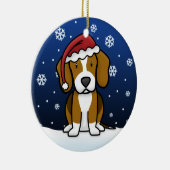 Kawaii Cartoon-Beagle-Weihnachten Keramikornament (Rechts)