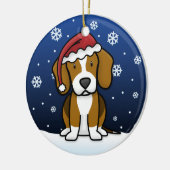 Kawaii Cartoon-Beagle-Weihnachten Keramikornament (Links)