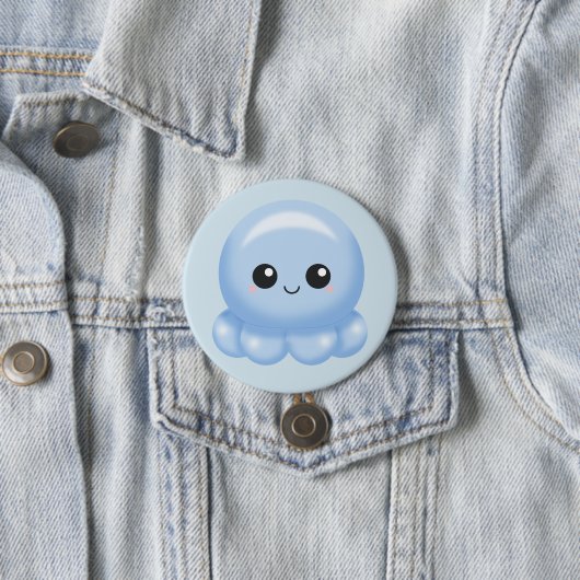 Kawaii Cartoon-Blau-Krake Button (Beispiel)