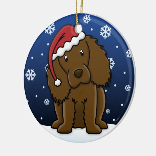 Kawaii Cartoon Boykin Spaniel-Weihnachten Keramikornament (Links)