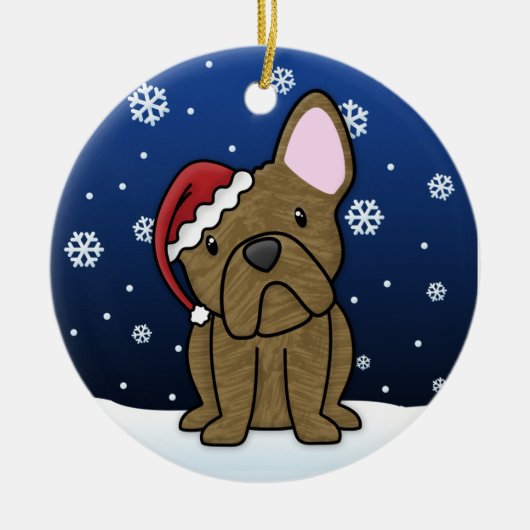 Kawaii Cartoon-Brindle französische Keramikornament (Vorne)