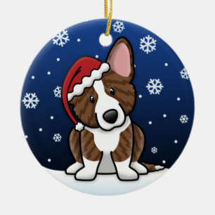 Kawaii Cartoon-Brindle Wolljacken-WaliserCorgi Keramik Ornament