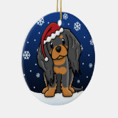 Kawaii Cartoon BT unbekümmerter Königcharles Keramikornament (Rechts)