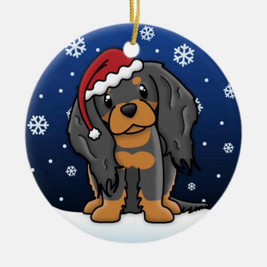 Kawaii Cartoon BT unbekümmerter Königcharles Keramikornament (Vorne)