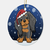 Kawaii Cartoon BT unbekümmerter Königcharles Keramikornament (Links)