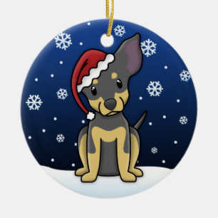 Kawaii Cartoon BTchihuahua-Weihnachtsverzierung Keramikornament