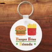 Kawaii Cartoon Burger Fries Friends BESTE FREUNDIN Schlüsselanhänger (Vorderseite)