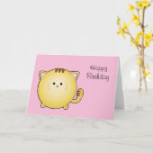 Kawaii Cartoon Cat Birthday Karte (Gelbe Blume)