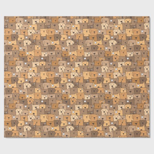 Kawaii Cartoon Dogs Geschenkpapier (Flach)