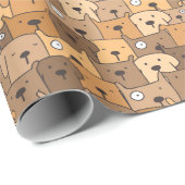 Kawaii Cartoon Dogs Geschenkpapier (Rolleneckpunkt)
