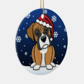 Kawaii Cartoon Fawn Boxen Weihnachten Keramik Ornament (Rechts)