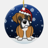 Kawaii Cartoon Fawn Boxen Weihnachten Keramik Ornament (Hinten)