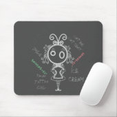 Kawaii Cartoon Girl Mousepad (Mit Mouse)