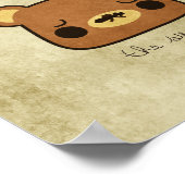 Kawaii Cartoon Grunge Bears mit Mustaches Poster (Ecke)