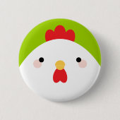 Kawaii Cartoon-Huhn-Button-Abzeichen-Knopf Button (Vorderseite)